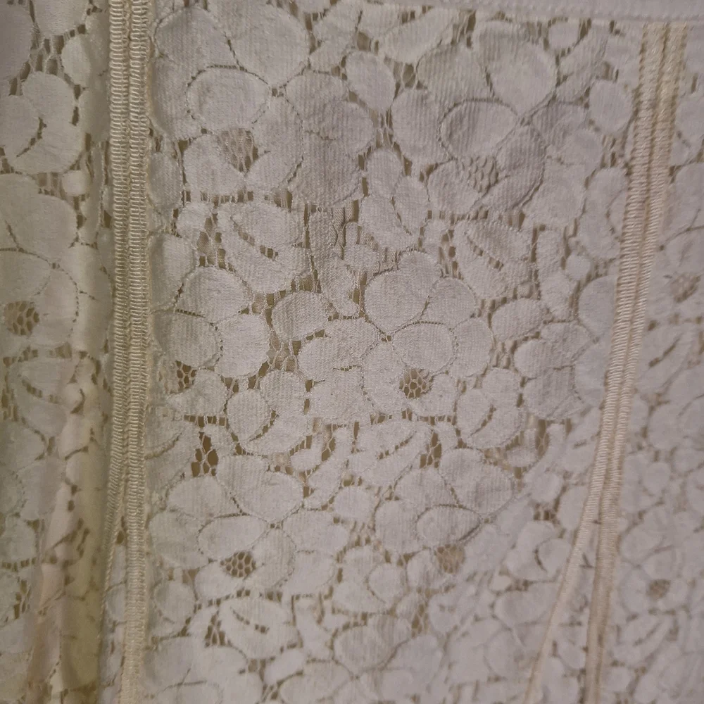 Axcess Cream Lace A Line Panelled Skirt Knee Length Size 10
